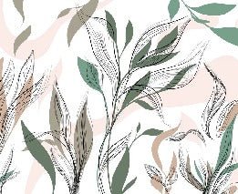 Graphic flower panoramic wallpaper