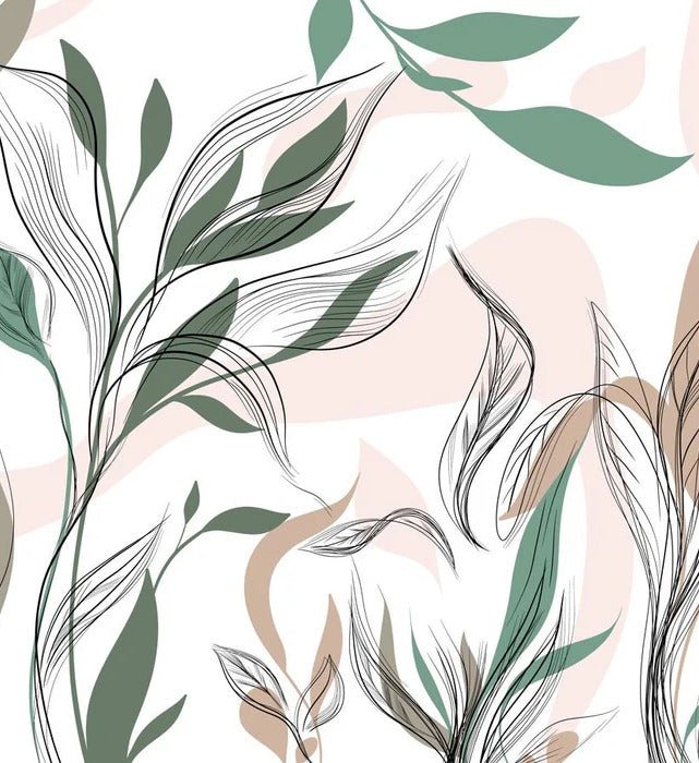 Graphic flower panoramic wallpaper