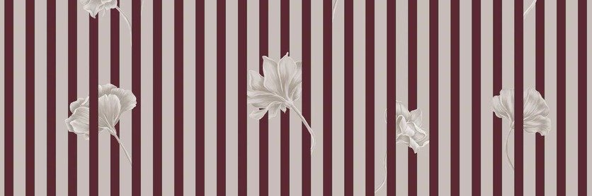 Floral stripe wallpaper