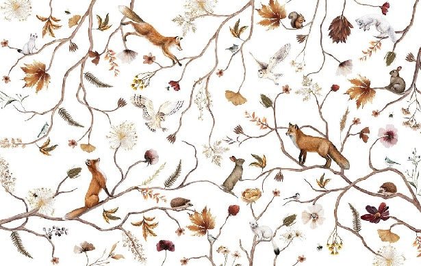 Children's forest adventure wallpaper