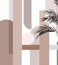 Panoramic geometric terracotta wallpaper