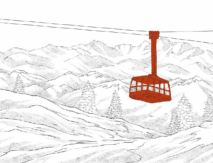 La Plagne telecabine red wallpaper