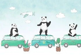 Panoramic children's wallpaper funny panda