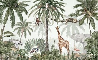 Children's wallpaper peaceful jungle