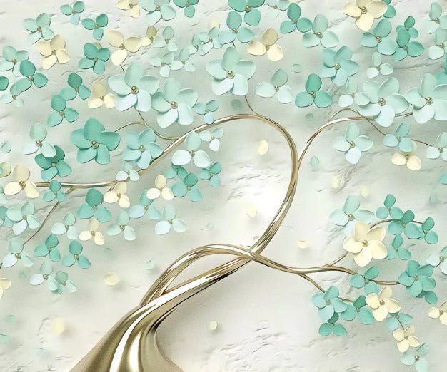 Tree 3D Vert Gold wallpaper