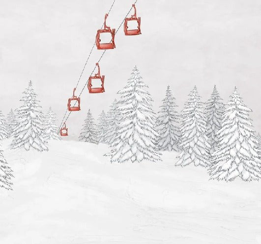Red gondola mountain wallpaper