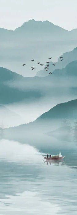 Wallpaper between mountain and lake