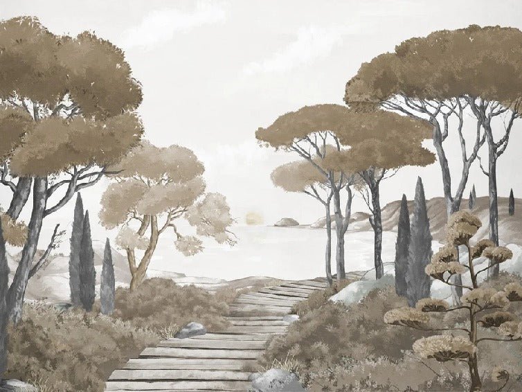 Wallpaper stroll in the calanques brown