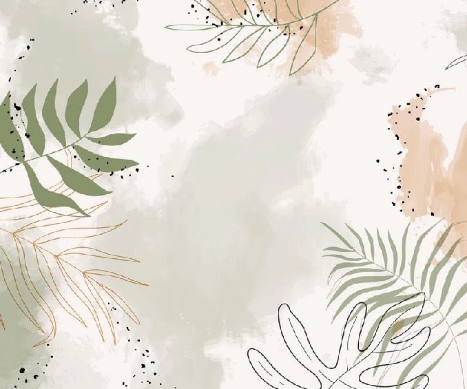 Panoramic vegetal watercolor wallpaper