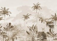Panoramic jungle eden sepia wallpaper