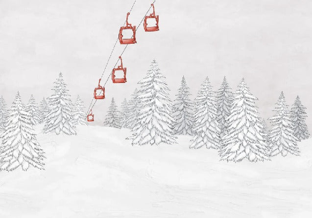 Red gondola mountain wallpaper