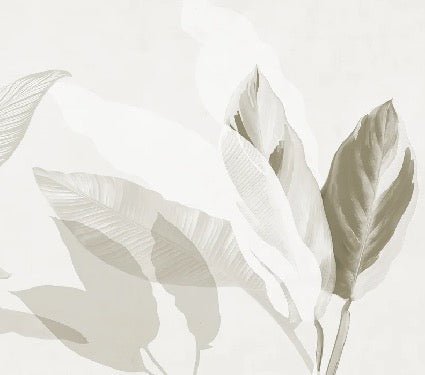 Papier peint feuillage moderne sépia, XXL, tendance
