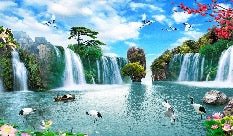 Panoramic wallpaper Cascade Asia Zen