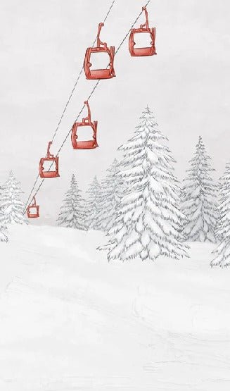 Red gondola mountain wallpaper