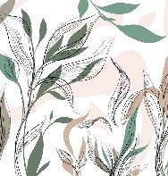 Graphic flower panoramic wallpaper