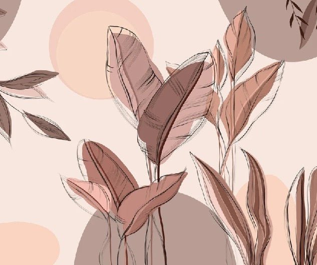 Graphic plant panorama wallpaper