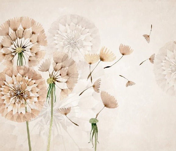 Papier peint fleur pissenlit, XXL, tendance