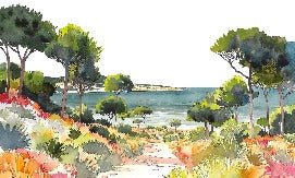 Panoramic summer air wallpaper