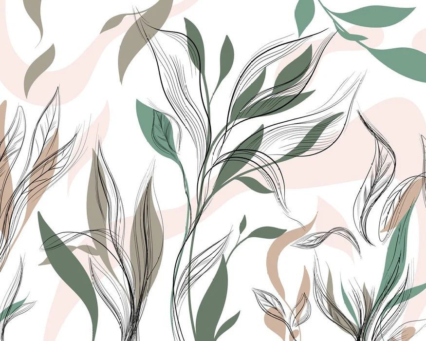 Graphic flower panoramic wallpaper