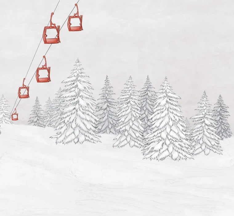 Red gondola mountain wallpaper