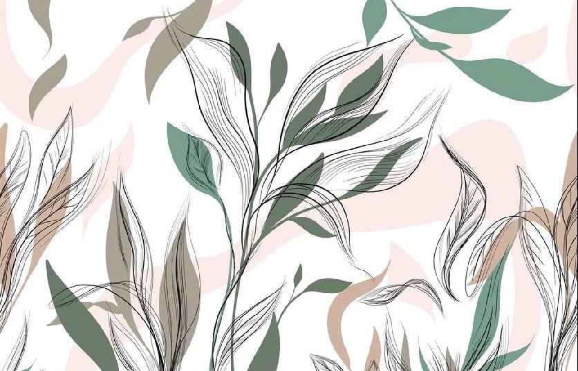 Papier peint panoramique fleur graphique, XXL, tendance