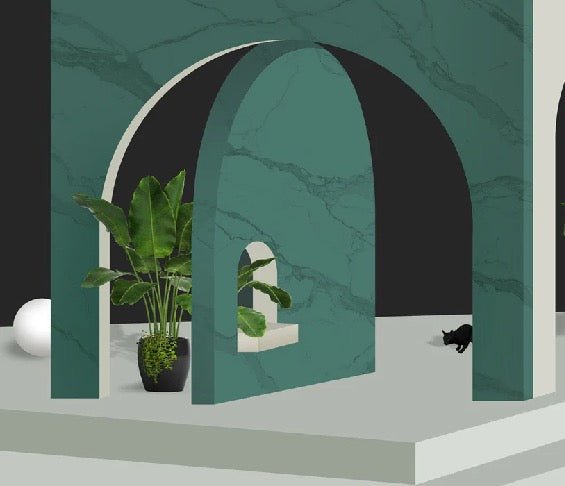 Hotel trompe l'oeil wallpaper