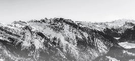 Papier peint montagne noir et blanc Grand Massif, XXL, tendance