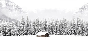 Panoramic mountain chalet wallpaper