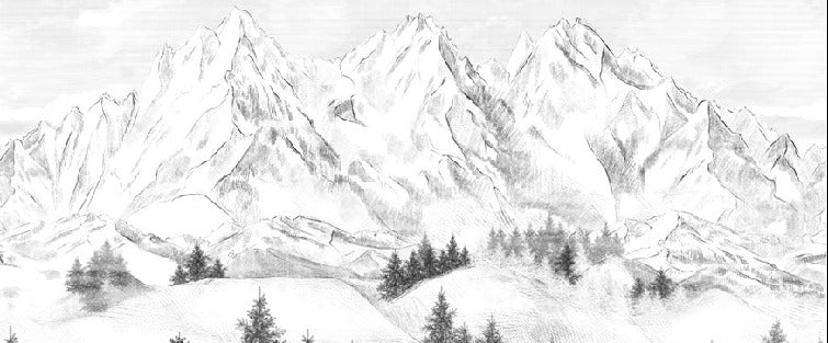 Papier peint montagne sommets de Chamonix, XXL, tendance