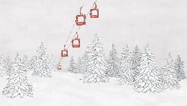 Red gondola mountain wallpaper