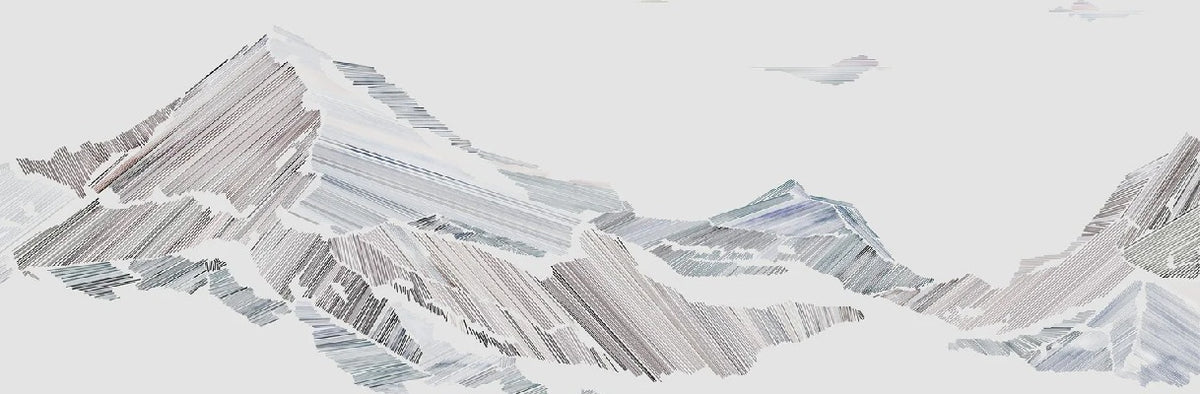 Restaurant wallpaper graphic mountain style