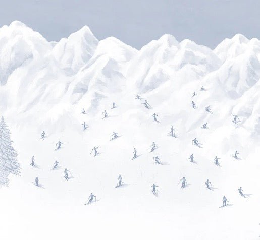 Blue skiers mountain wallpaper