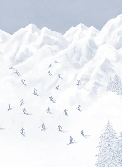 Blue skiers mountain wallpaper