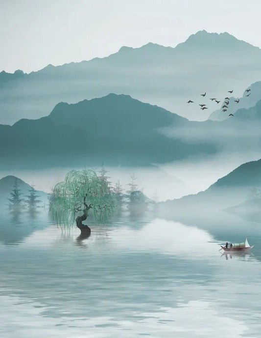 Wallpaper between mountains and lakes