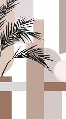 Panoramic geometric terracotta wallpaper