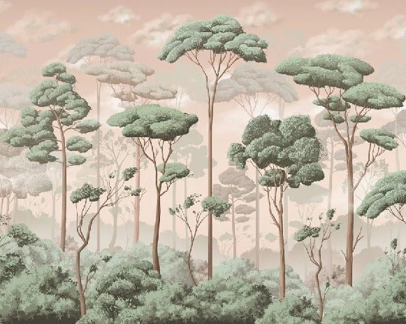 Jasmine voluptuous pine forest panoramic wallpaper