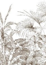 Monochrome engraving tropical wallpaper