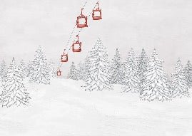 Red gondola mountain wallpaper