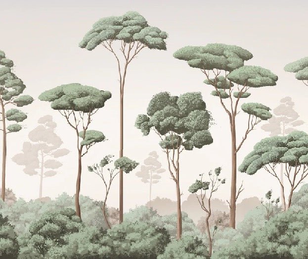 Pine forest breeze wallpaper