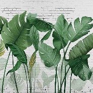 Vintage banana leaf wallpaper