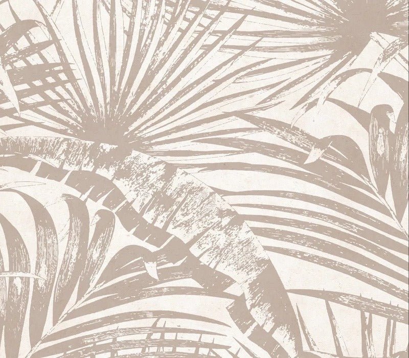Monochrome jungle leaf wallpaper
