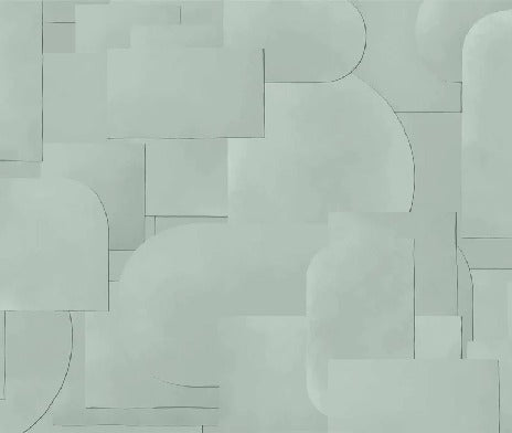 Green cut panoramic wallpaper