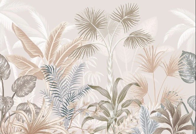 Panoramic terracotta jungle wallpaper