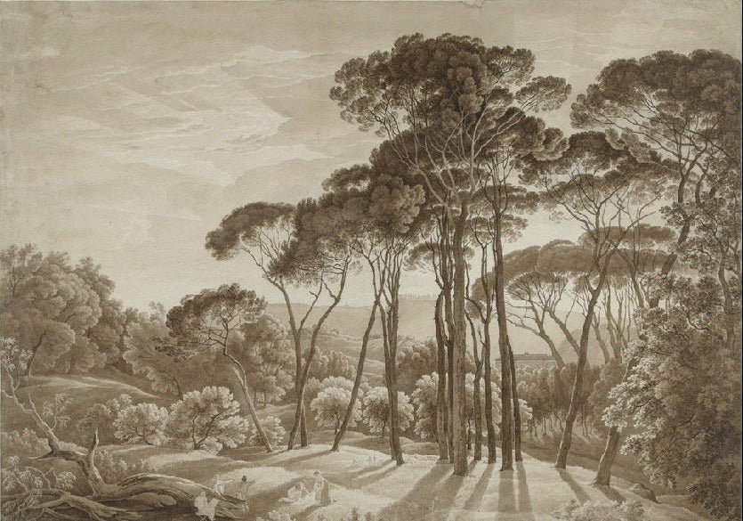 Panoramic amber Italian landscape wallpaper