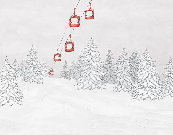 Red gondola mountain wallpaper