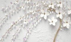 3D trompe l'oeil flowering tree panoramic wallpaper