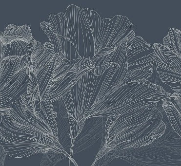 Blue waltz of flowers panoramic wallpaper