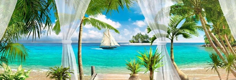 Windows Sea bathroom wallpaper