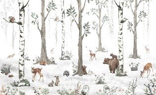 Spring forest animals wallpaper