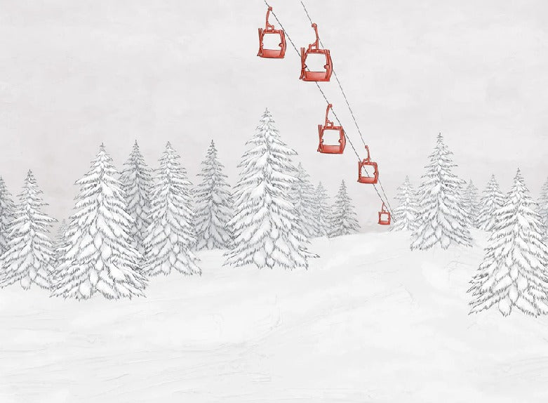 Red gondola mountain wallpaper
